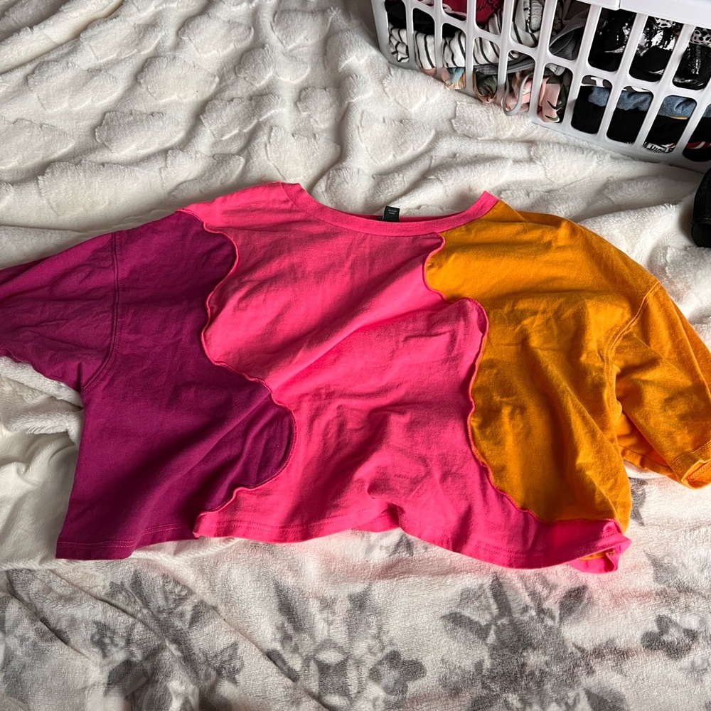 Wild Fable Multicolor Patchwork Crop Top